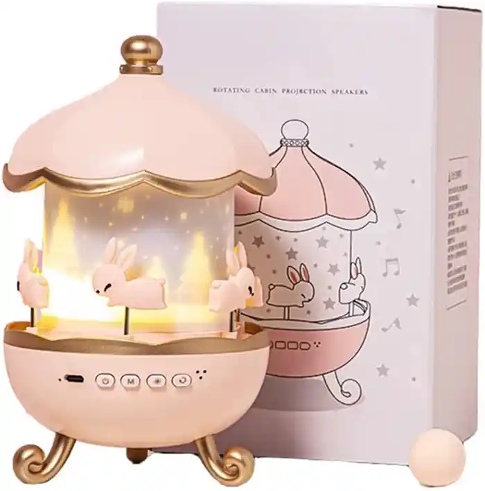 Rotating Cabin Projector Lamp Star Projector Night Light for Kids Baby carousel night light